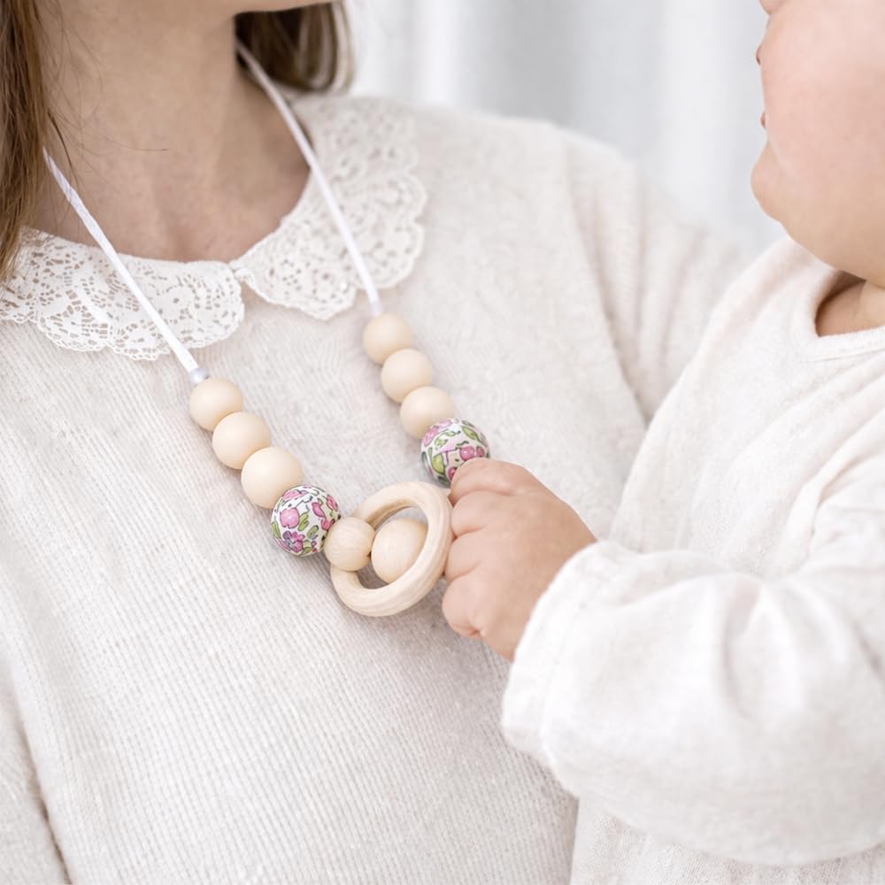 LITTLE Collier d’allaitement pour maman bois et silicone | Bijou maternité sensoriel | Accessoire portage maman